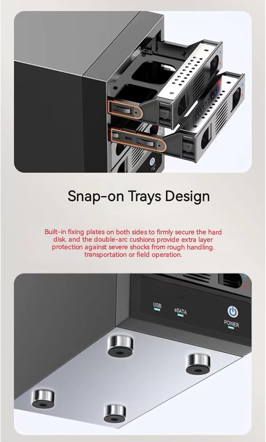 Syba SY-ENC50104 4 Bay 3.5” SATA III HDD Non-RAID Enclosure – Supports USB 3.0 & eSATA Interface, Black