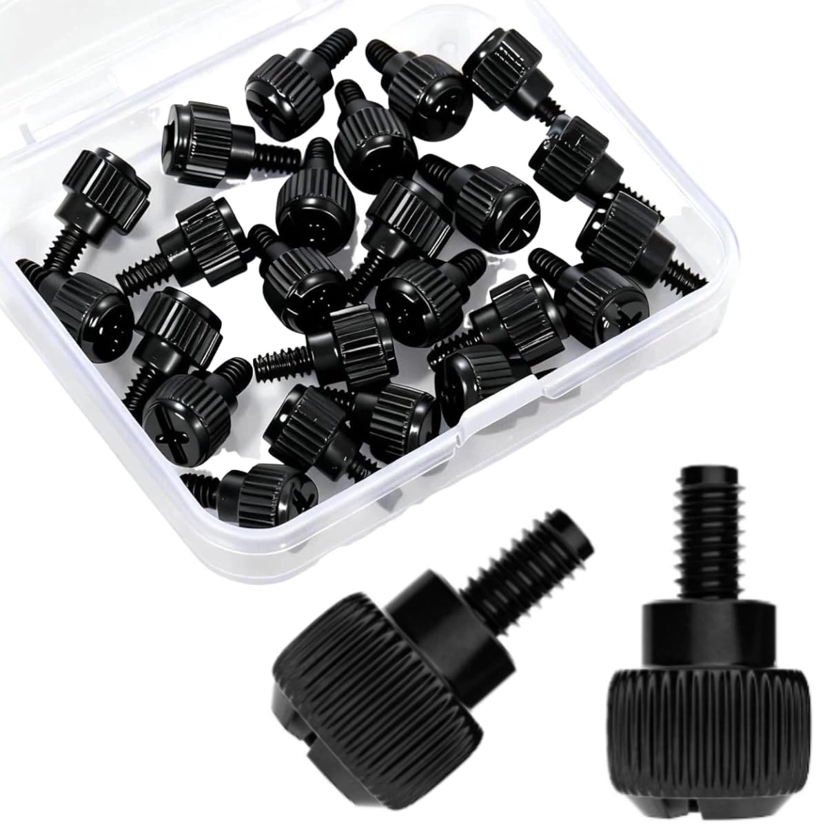 Impnit 24 Screws(6-32Thread, M3.5x6) 6-32 Pcs Computer Case Thumb PC Case Fastener Thumb Screws,for Cover/Power