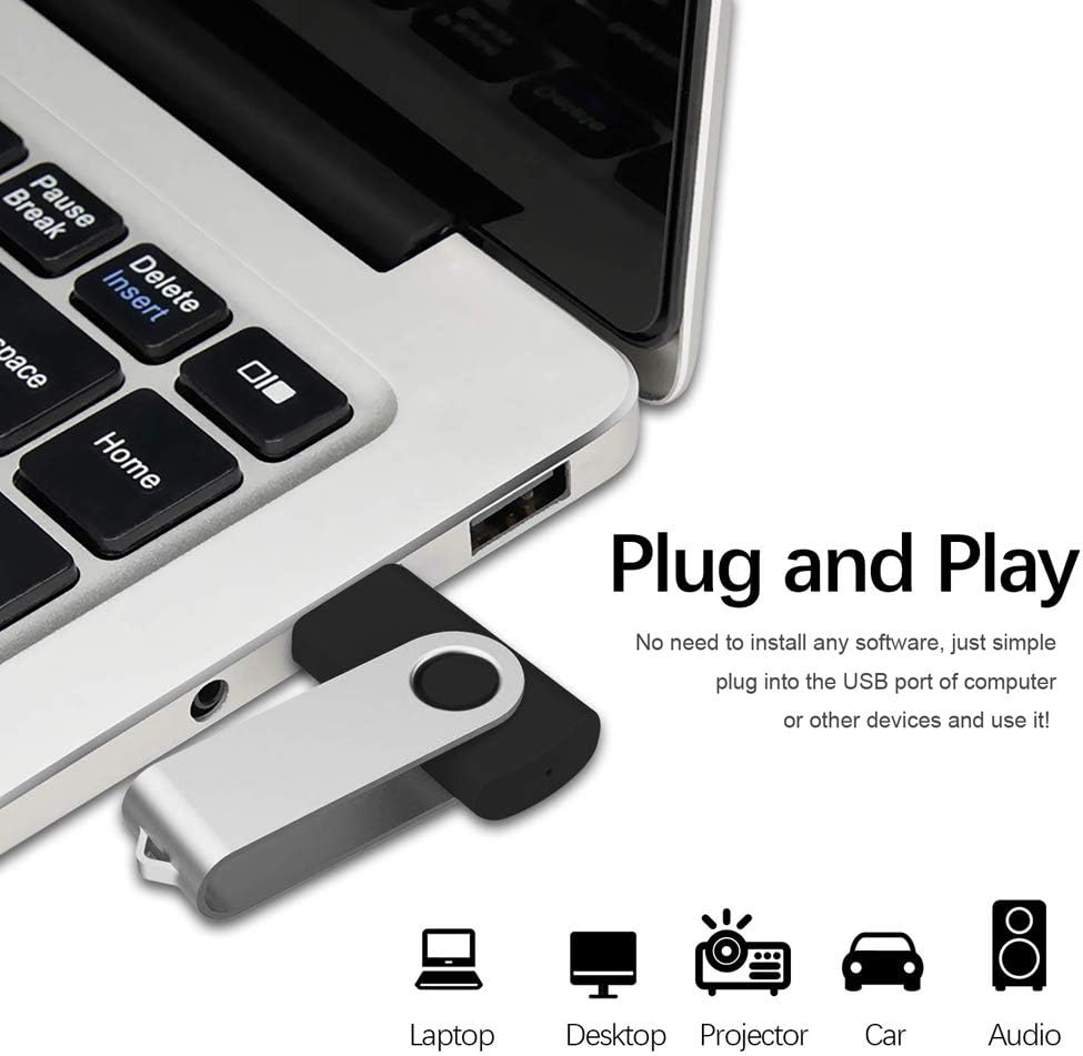 Aiibe Wholesale Bulk Flash Drives 8GB 8G USB Flash Drive 50 Pack 8GB USB 2.0 Thumb Drives, Black