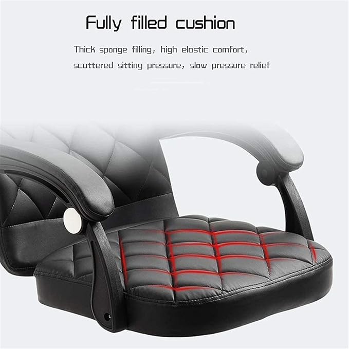 Office Recliner Office Chair Computer Table and Chair PU Leather Game Chair Lunch Break High Back Ergonomic Racing Chair Chair (Color:Pink)