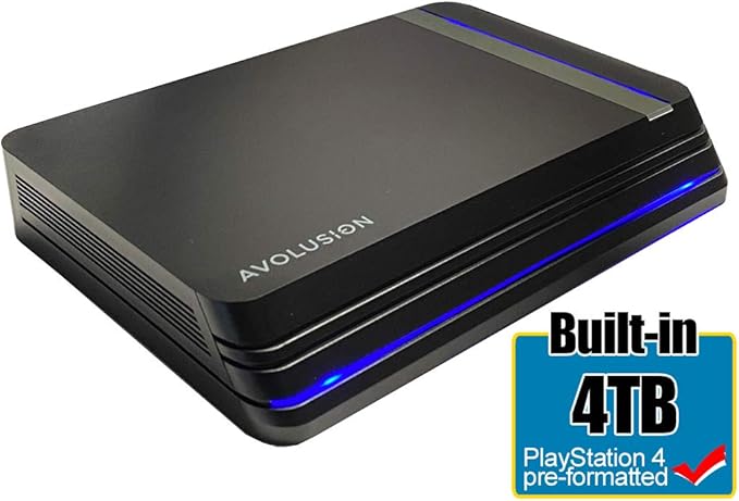 Avolusion HDDGear Pro X 4TB USB 3.0 External Gaming Hard Drive (Pre-formatted for PS4 Pro Slim Original) (Renewed)