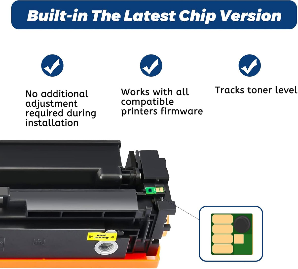 212A Yellow Toner Cartridge,Compatible Replacement for HP 212 A 212X W2122A W2120X, for HP Color Laserjet Enterprise M554 m554dn M555 M555dn Flow MFP M578 Printer, with Upgraded Chip,No Fading
