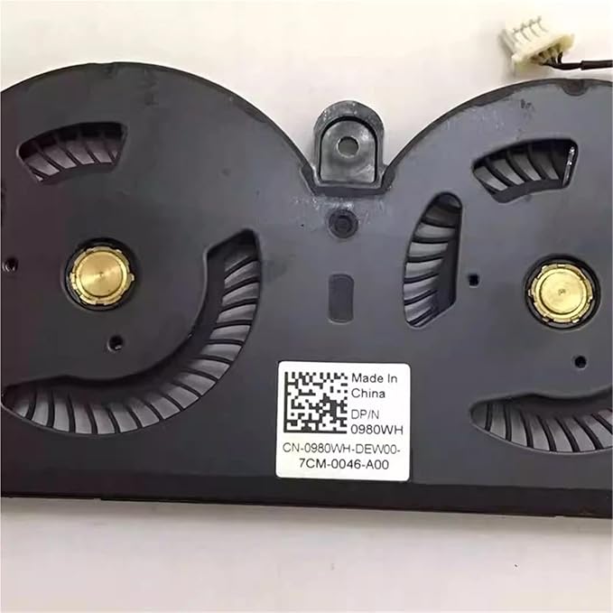 0980WH for XPS 13 9370 9380 P82G Laptop Cooling Fan DC05V 0.4A Cooler Fan CN-0980WH 980WH Heatsink Radiator(2Pcs 0980WH)