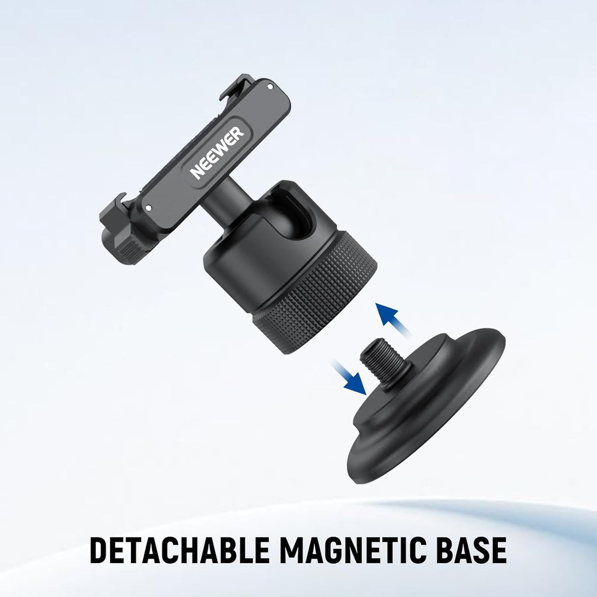NEEWER Magnetic Camera Mount Compatible with DJI Osmo 360 / Action 5 Pro / 4/3, 360° Quick Release Ball Head Adapter Mount with 1/4" Thread for POV Shots, Camera Cage, Selfie Stick, Tripod, AC013
