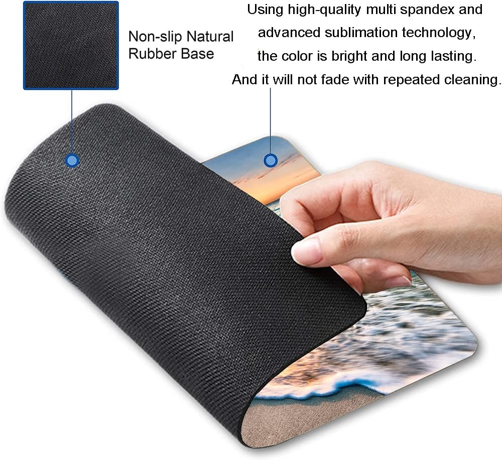 Mouse Pad, Premium-Textured Mouse Mat, Non-Slip Rubber Base Mousepad for Laptop, Computer & PC,9.5×7.9 in,Beach Sunset