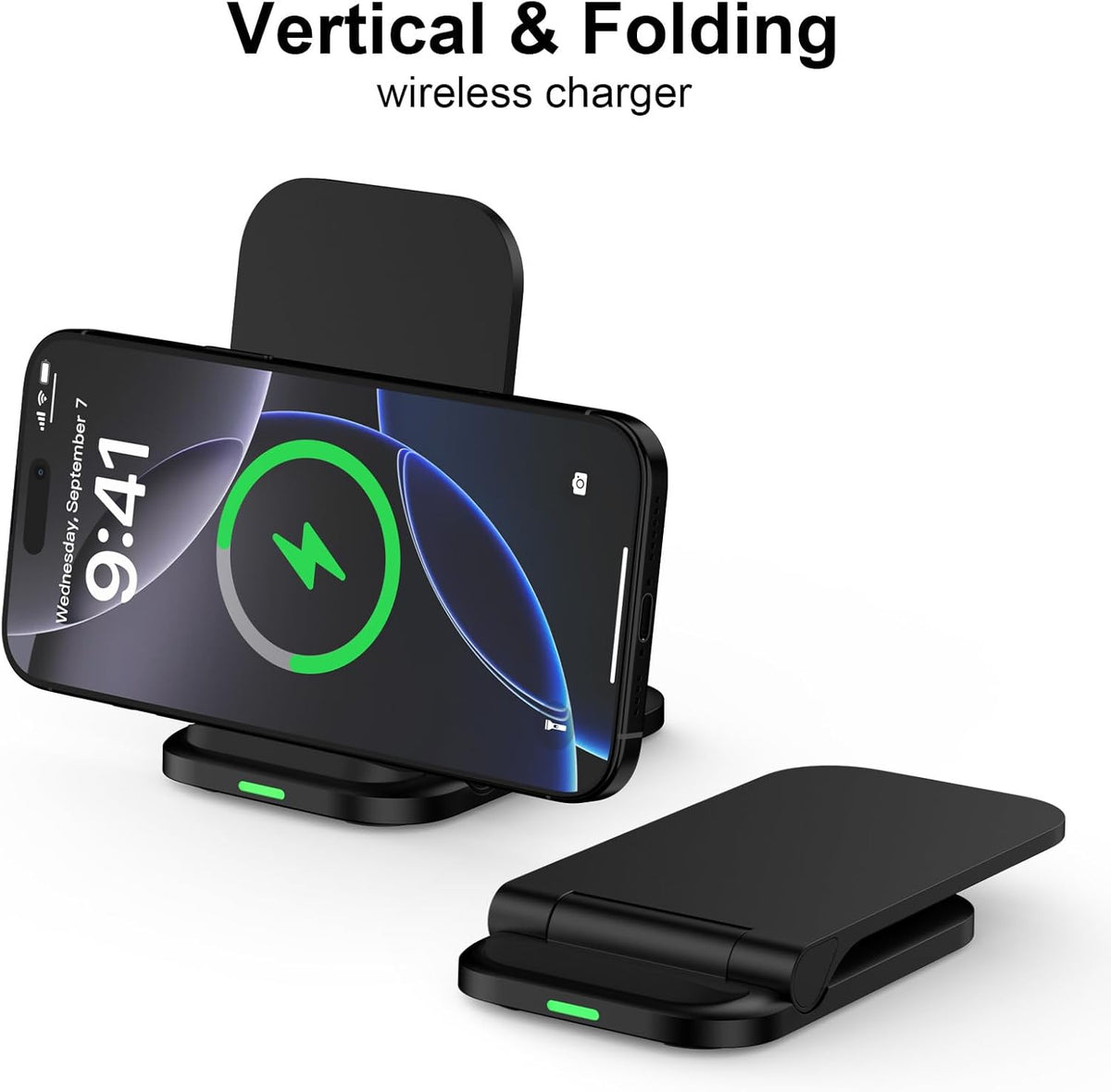 Wireless Fast Charger Stand Foldable Samsung Wireless Charger Fast Charging Station Android Phone Charger Stand for Samsung Galaxy S25 Edge S25 Ultra S25 S24 S23 S22 S21,iPhone 16e 16 Pro Max 15 14 13