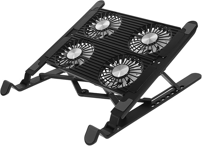 Veemoon 1Set Adjustable Laptop Cooling Stand with Fan Enhanced Heat Dissipation for Gaming Work Portable Notebook Support Compact Design for Easy Carrying Storage