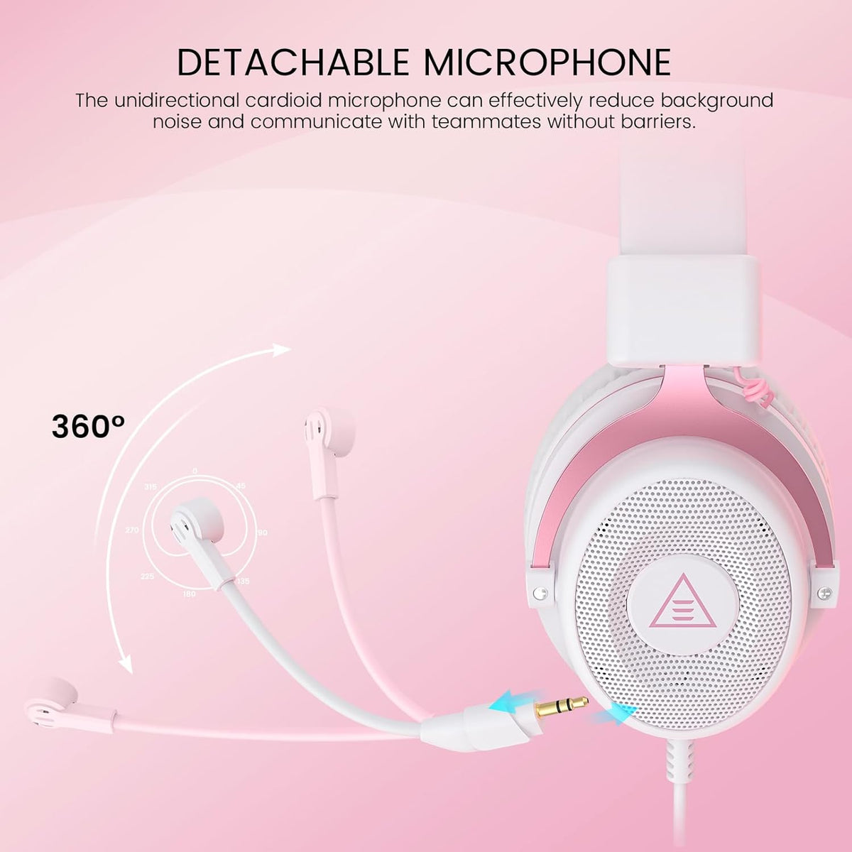 EKSA E900 Headset with Microphone for PC, PS4,PS5, Xbox - Detachable Noise Canceling Mic, 3D Surround Sound, Wired Headphone for Gaming, Computer, Laptop, 3.5MM Jack