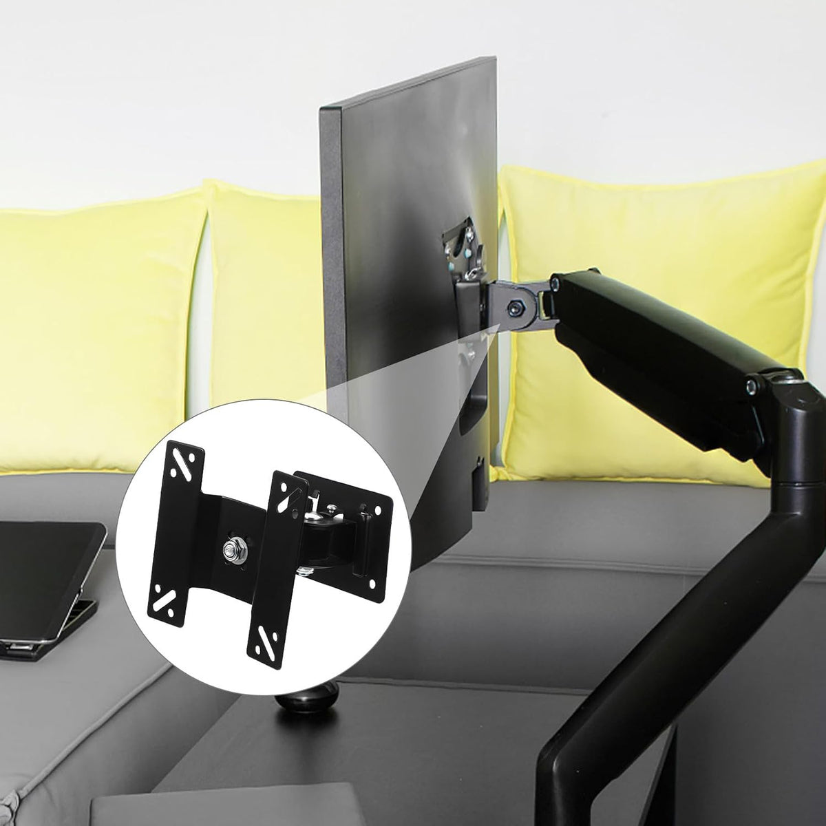 Homoyoyo 360 14-27 Inch Wall Mount Tv Stand Monitor Mount Rotation Metal Pivot Bracket for LCD Screens Suitable