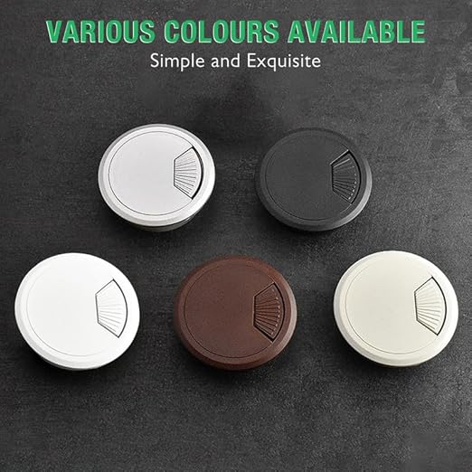 EASYEAH 5 Pcs Desk Grommet 2-1/16" / 53 mm, Desk Cord Hole Cover, Cable Grommet ABS Plastic, Desk Hole Grommet for Home & Office Pc, Detachable Adjustable Cable Cord Organizer-Silvery