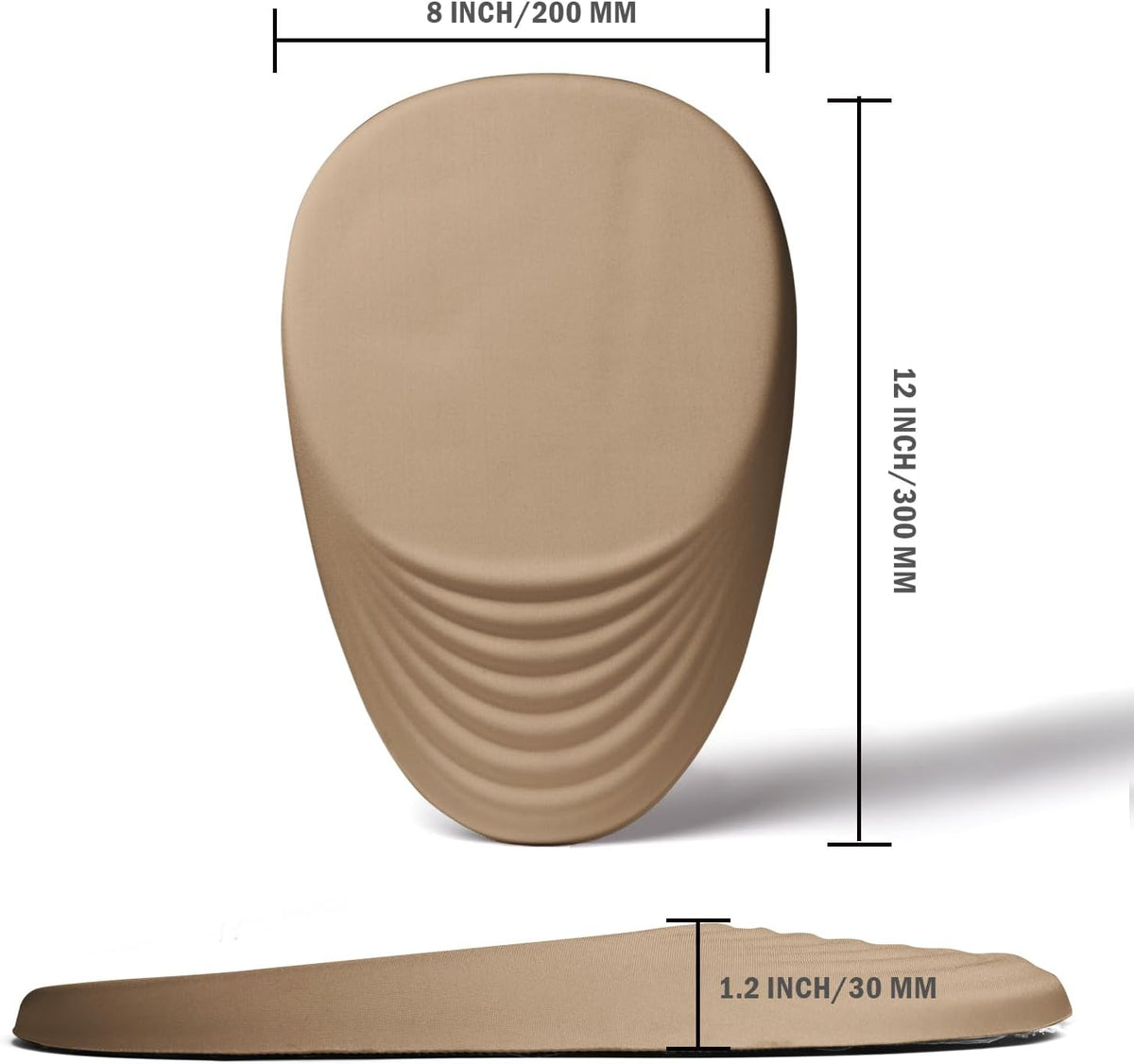 Ergonomic Mouse Pad Wrist Support, Mouse Pad with Wrist Rest, Entire Memory Foam & Non-Slip PU Base MousePads with Stepped-Wedge Design for Pain Relief, Desk, Office, Home, Beige