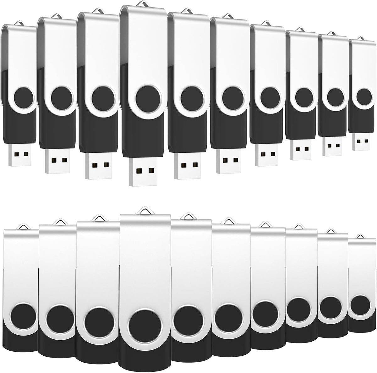 ABLAZE 1GB USB Flash Drive 50 Pack, USB 2.0 Thumb Drives Bulk Memory Sticks Pendrives 50PCS (Black)