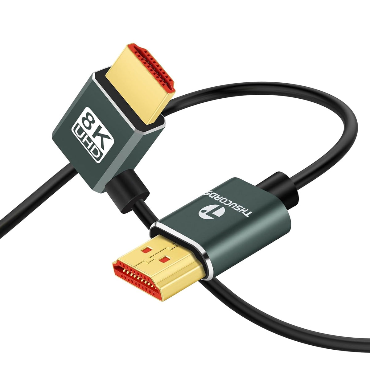 8K 2.1 90 10FT, 4K@120Hz 8K@60Hz TV/HDTV/PS5/Blu-ray Thsucords Ultra Thin HDMI Degree Left Angle Cable Flexible Slim