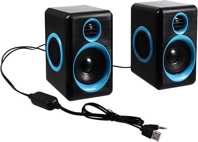 GALPADA Mini USB 2.0 Loudspeaker Box for Desktop Laptop Computer Compact Wired Surround Sound Speaker with Dc5v Power Suitable for Home Office and Gaming Use