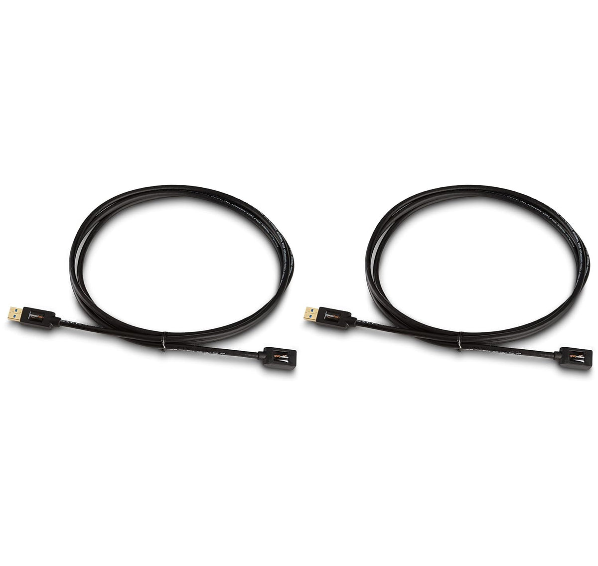 2-Pack 3.0 4.8Gbps 6 Amazon Basics USB Extension Cable, A-Male to A-Female, High-Speed, Gold-Plated Connectors, Foot
