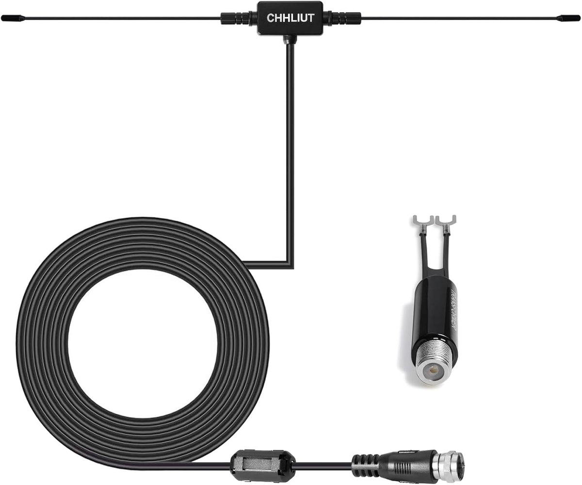 CHHLIUT 75 16ft, Universal FM Radio Dipole Antenna, Ohm, Screw F Male Plug for Home AV Audio Stereo Receiver Indoor