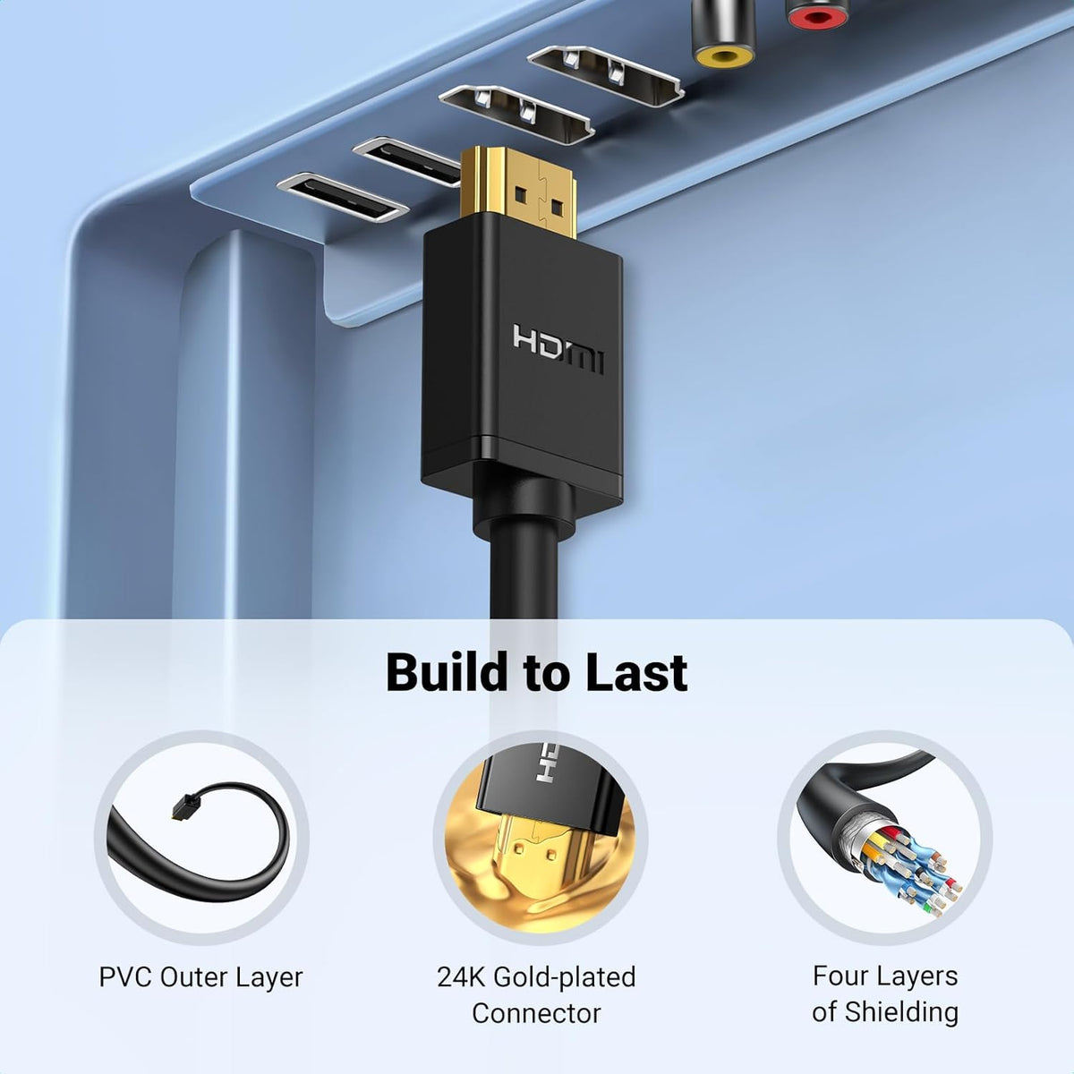 4K 10FT PS5 PS4 UGREEN HDMI Extension Cable HDMI Extender Male to Female Adapter Cord Compatible with Roku TV Stick
