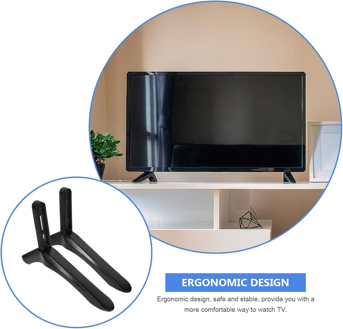 Housoutil Tv Stand Replacement Base with Screws Desktop Tv Support Bracket Suitable for Living Room and Office Use