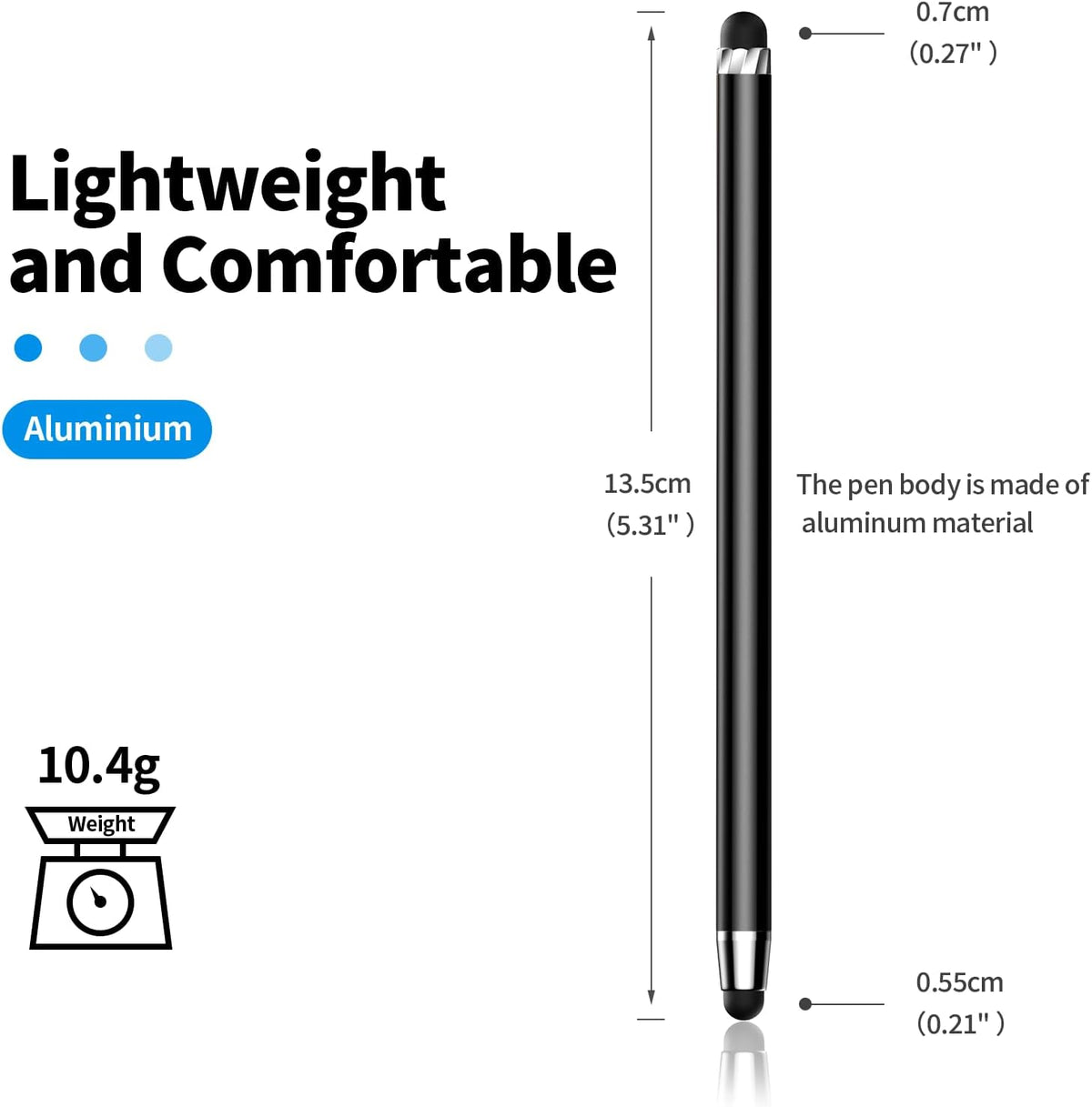 Stylus Pen for Touchscreen,5 PCS Stylus,Stylus 2-in-1 High Sensitivity Precision Suitable for All Touch Screens of iPhone/ipad/Android Tablet(Black)