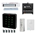 Electric Magnetic Lock Kit 600lb Electromagnetic Lock Waterproof RFID Keypad with Press to Exit Button Doorbell Chime Buzzer for Door Access System