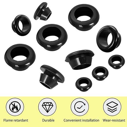 Qrity 20x Rubber Grommets ID 5mm Mount 8mm for Cable