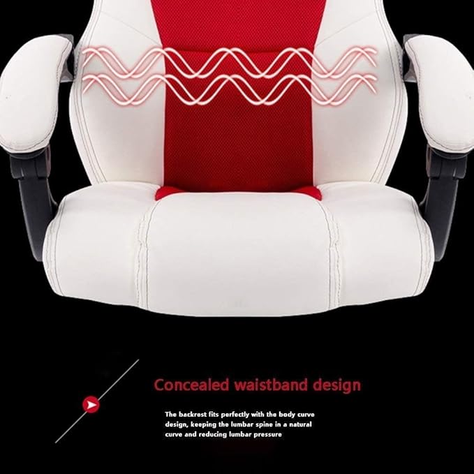 Office Chair E-Sports Chair Computer Chair Lift Internet Cafe Game Chair Ergonomic Backrest Swivel Chair Sports Chair Chair (Color : Black White) Needed