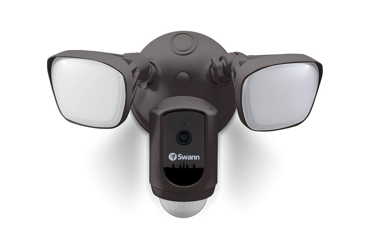 Swann Wi-Fi 1080p Waterproof Motion Activated FloodLight Camera with Night Vision, Heat Sensing, 2-Way Talk, Dimmable 2400 Lumens, Wide 125 Degree
