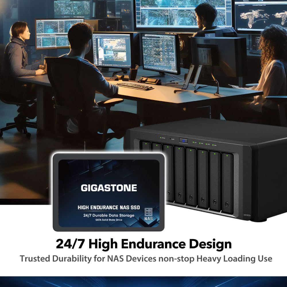 Gigastone 4TB NAS SSD Drive (24-Pack) 24/7 Durable High Endurance RAID Data Storage Network Attached Storage 2.5" SATA Internal Solid State Hard Drives
