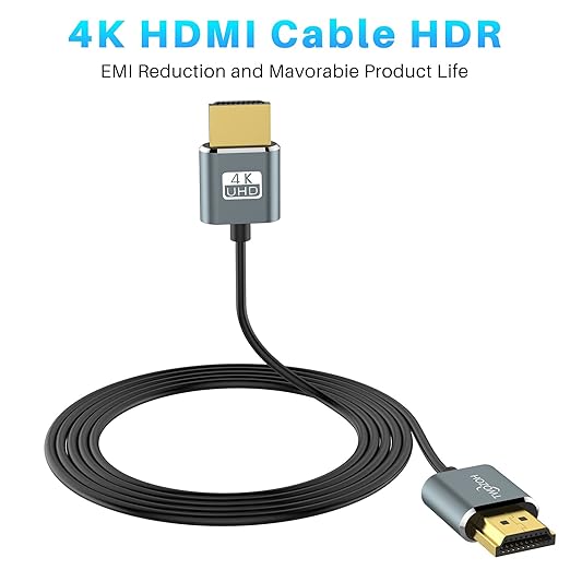 Twozoh Flexible & Slim HDMI Cable 1FT 2 Pack, Ultra Thin HDMI Cord Supports High Speed 4K@60Hz 18gbps 2160P/1080P