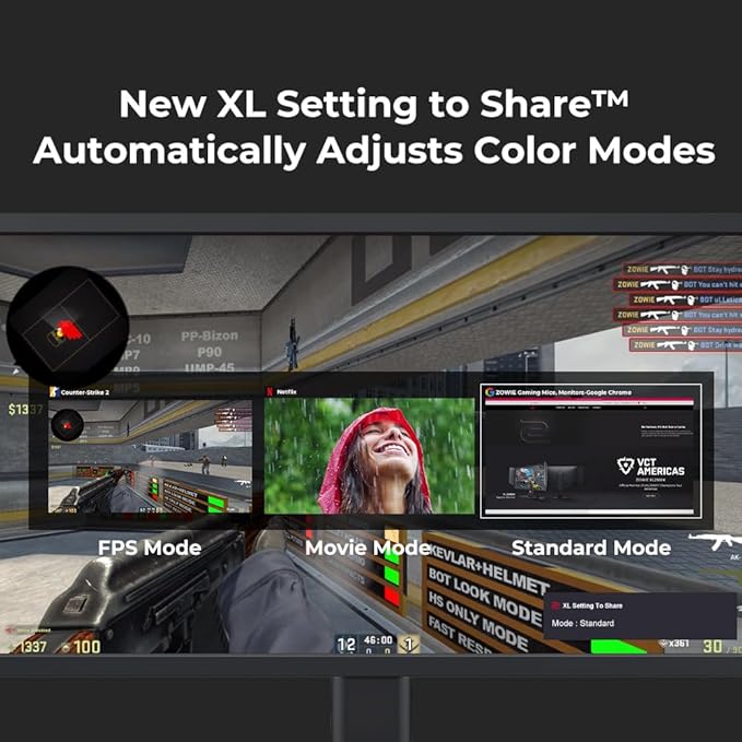 BenQ Zowie XL2546X+ 24.1 Fast TN 280Hz Gaming Monitor for Esports Motion Clarity DyAc 2 1080p XL Setting to Share S Switch Shielding Hood Industrial Grade Bearing Height Adjustment