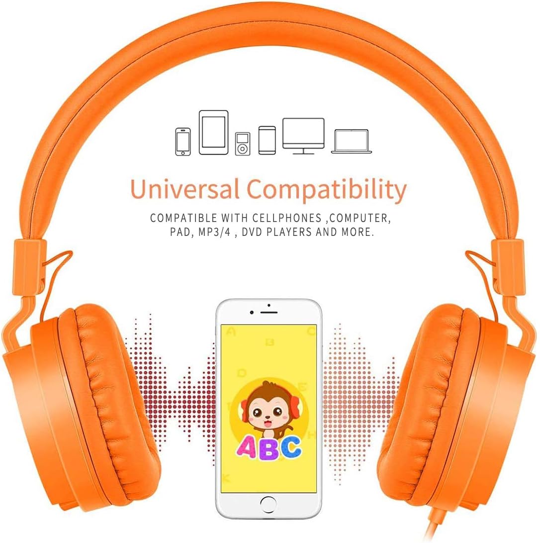Headset gorsun Kids Headphones, Lightweight Stereo Wired Toddler HeadphonesAdjustable Headband Children's