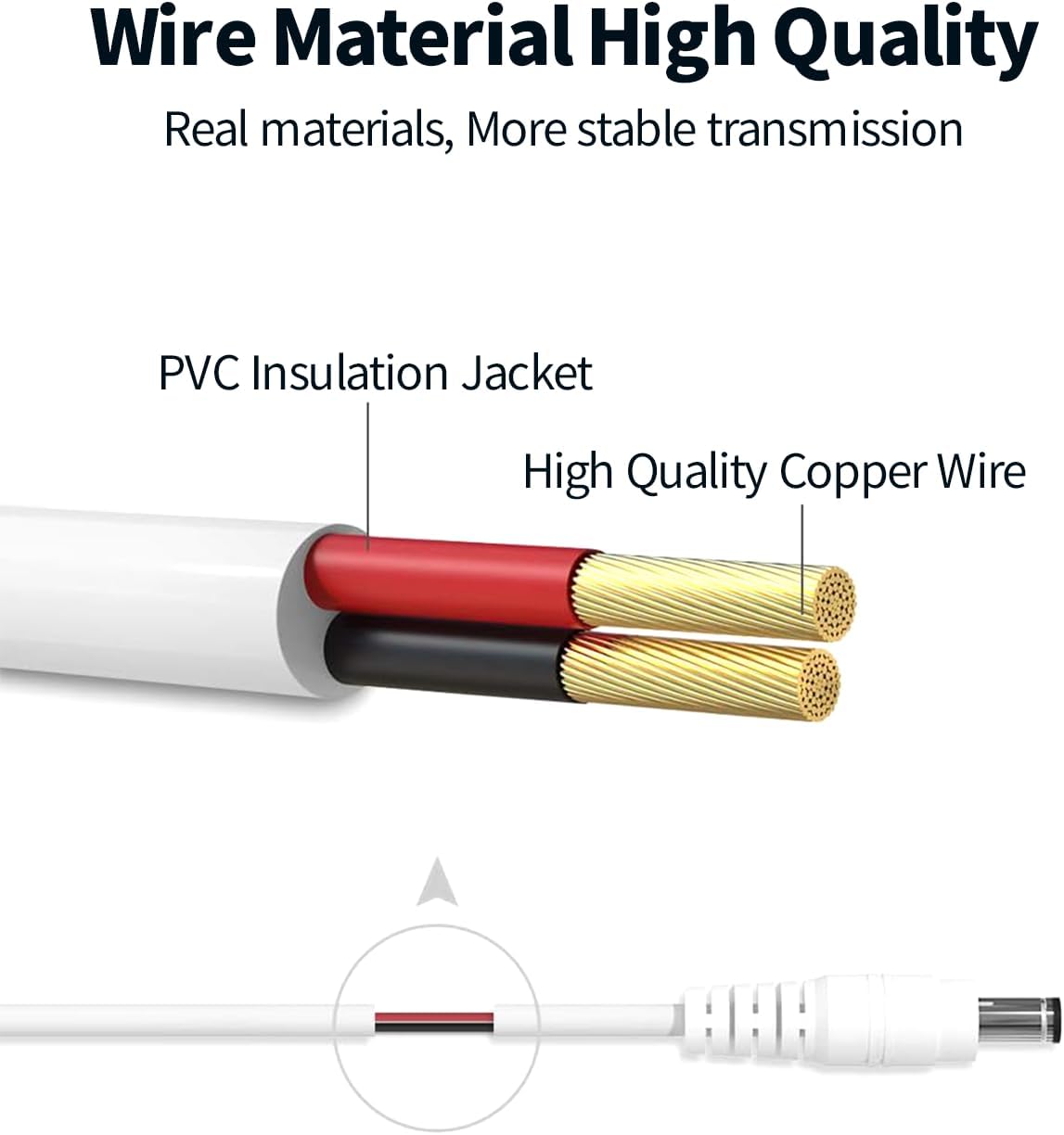 6.6FT 2M 5.5 mm 2.1 mm 5521 12V Tonton DC Power Extension Cable x Male to Female DC Adapter Cord Compatible with CCTV