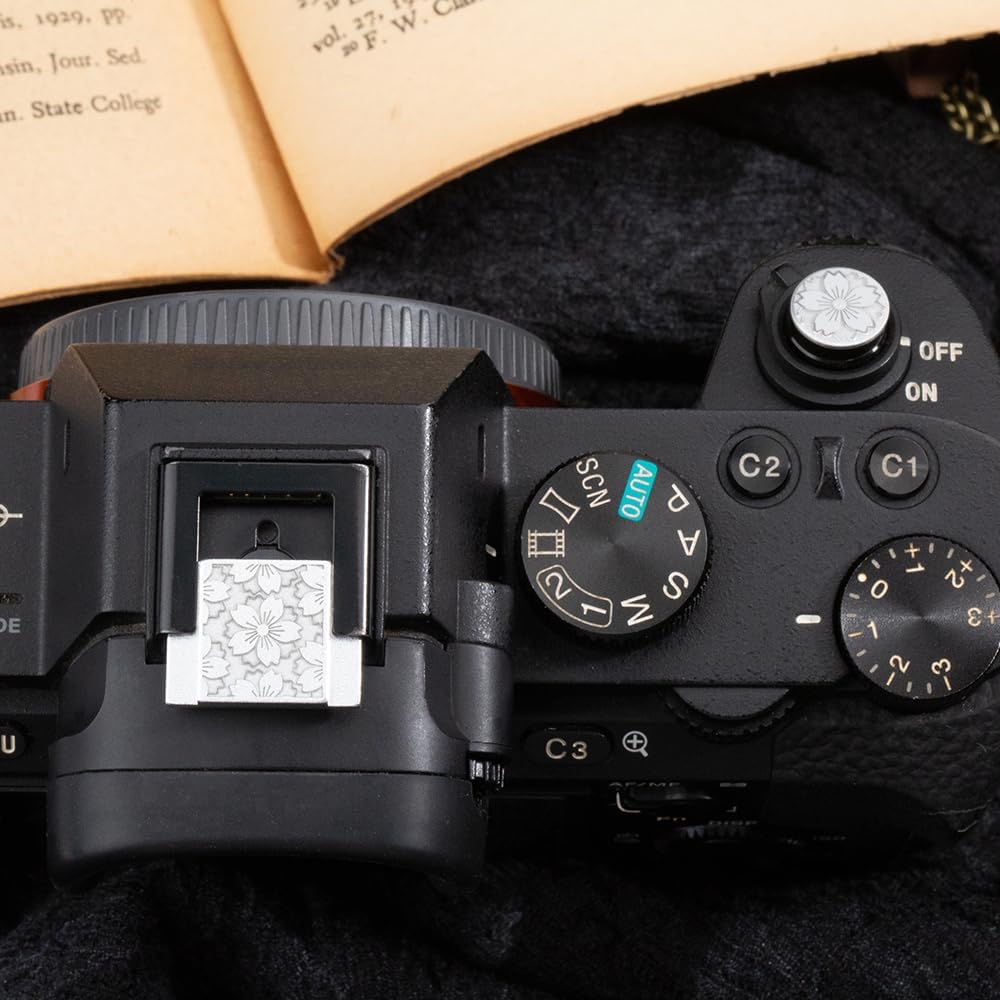 A1 A7C A7CR A7CII A7M2 A7M3 A7R4 A7R5 A7S3 A6700 A6600 A6500 Alloy-Set) Floral Pattern Camera hot Shoe Cover Shutter