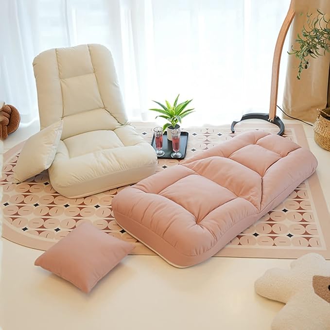 Floor Bed Sofa Chair for Bedroom Portable Padded Yoga ChairAdjustable Floor Chair with Back Support Gaming Chair Meditation Chair for Adult Thick Cushion