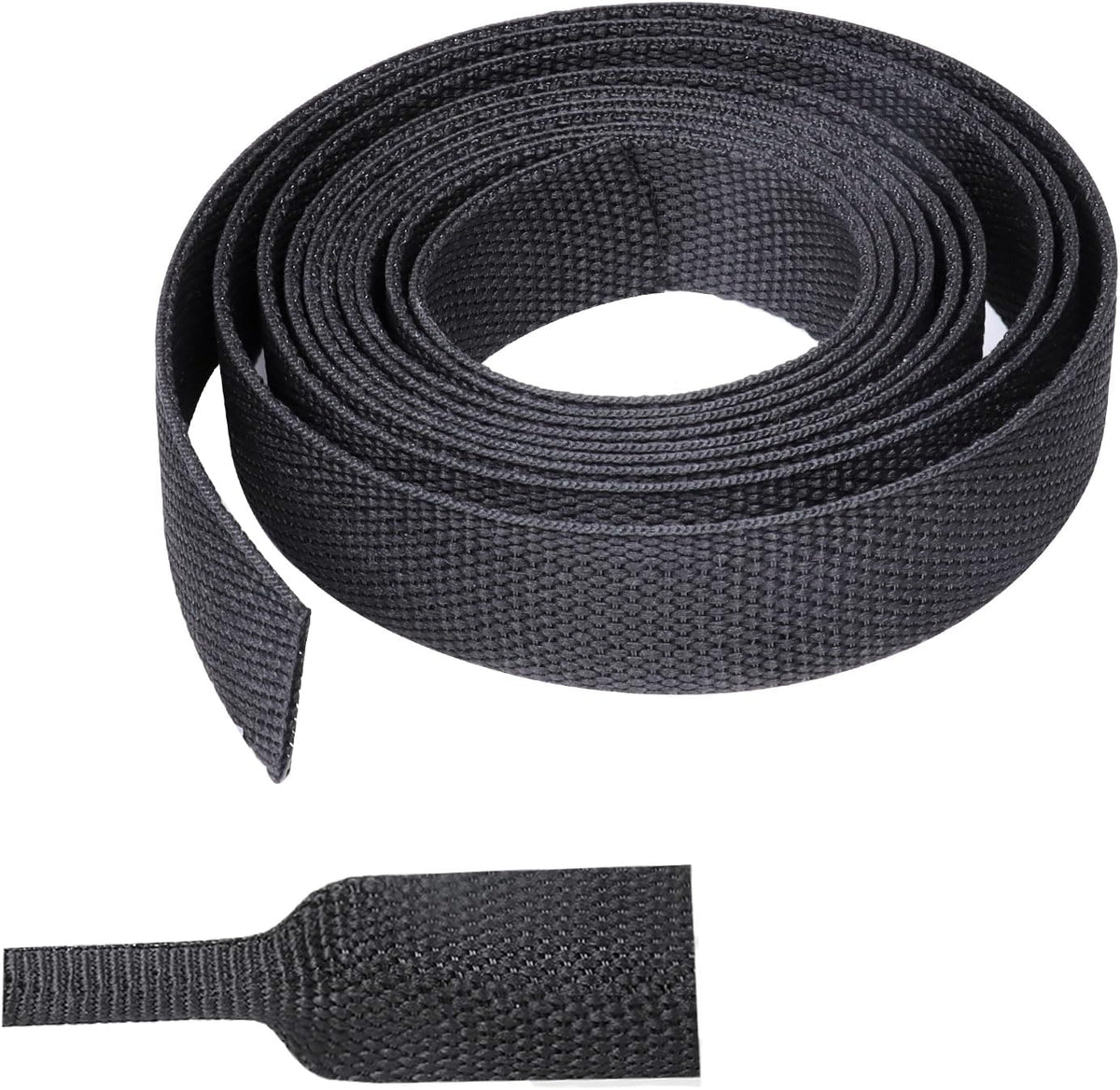 BuyUneed 2:1 (3/8" 16ft) Braided Sleeving Heat Shrinkable Fabric Ratio- Abrasion Protection Flexibility Wiring Harness