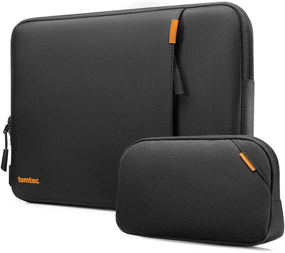 tomtoc 360 Protective Laptop Sleeve Set for 13-inch MacBook Air M4/A3240 2025, M3/A3113, M2/A2681 M1/A2337, 13-inch MacBook Pro M2/A2686 M1/A2338, Water-Resistant Laptop Case with Accessory Pouch