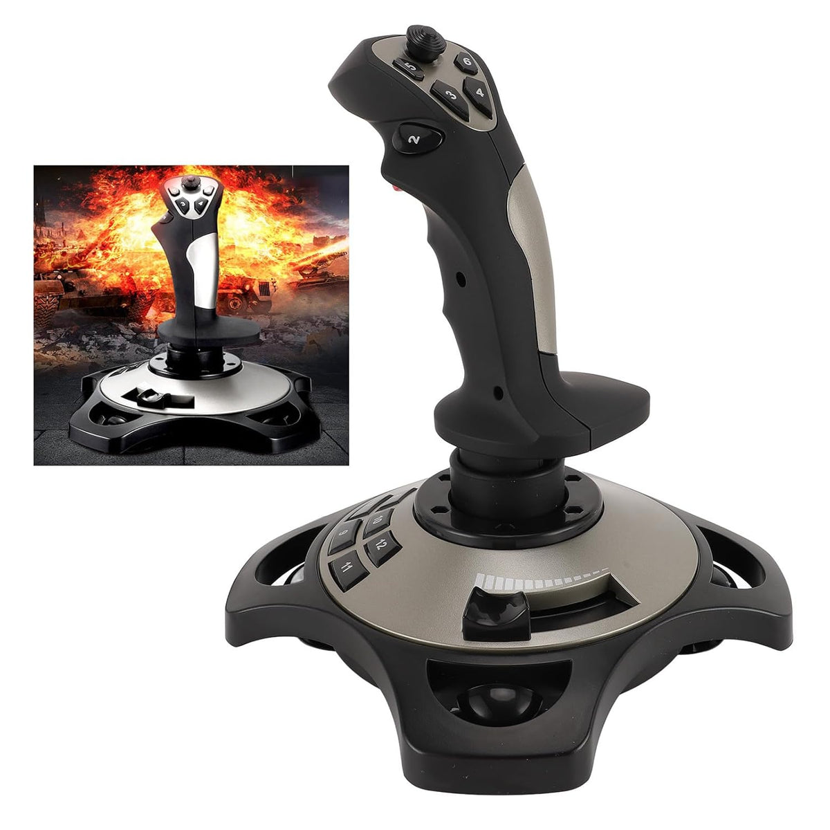 XUMIUZIY PC Flight Joystick Control, USB Wired Flight Stick with Vibration Function and Throttle Control, Universal Simulation Controller Joystick for PC Computer Laptop, 7/8/10/11