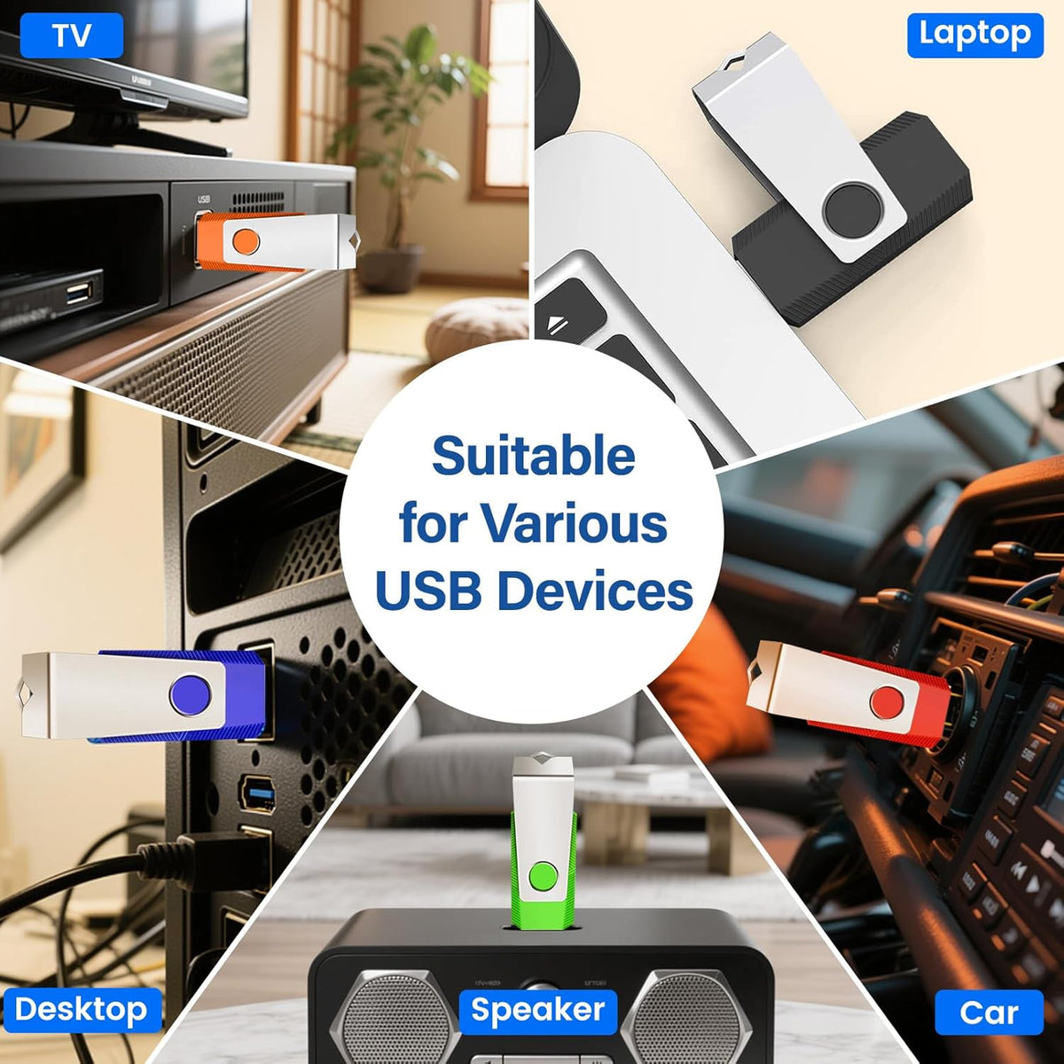 1GB Flash Drives 50 Pack, Wooolken USB 2.0 Thumb Drive with Lanyards Bulk USB Sticks for Weddings,Office, School, Data Storage Backup