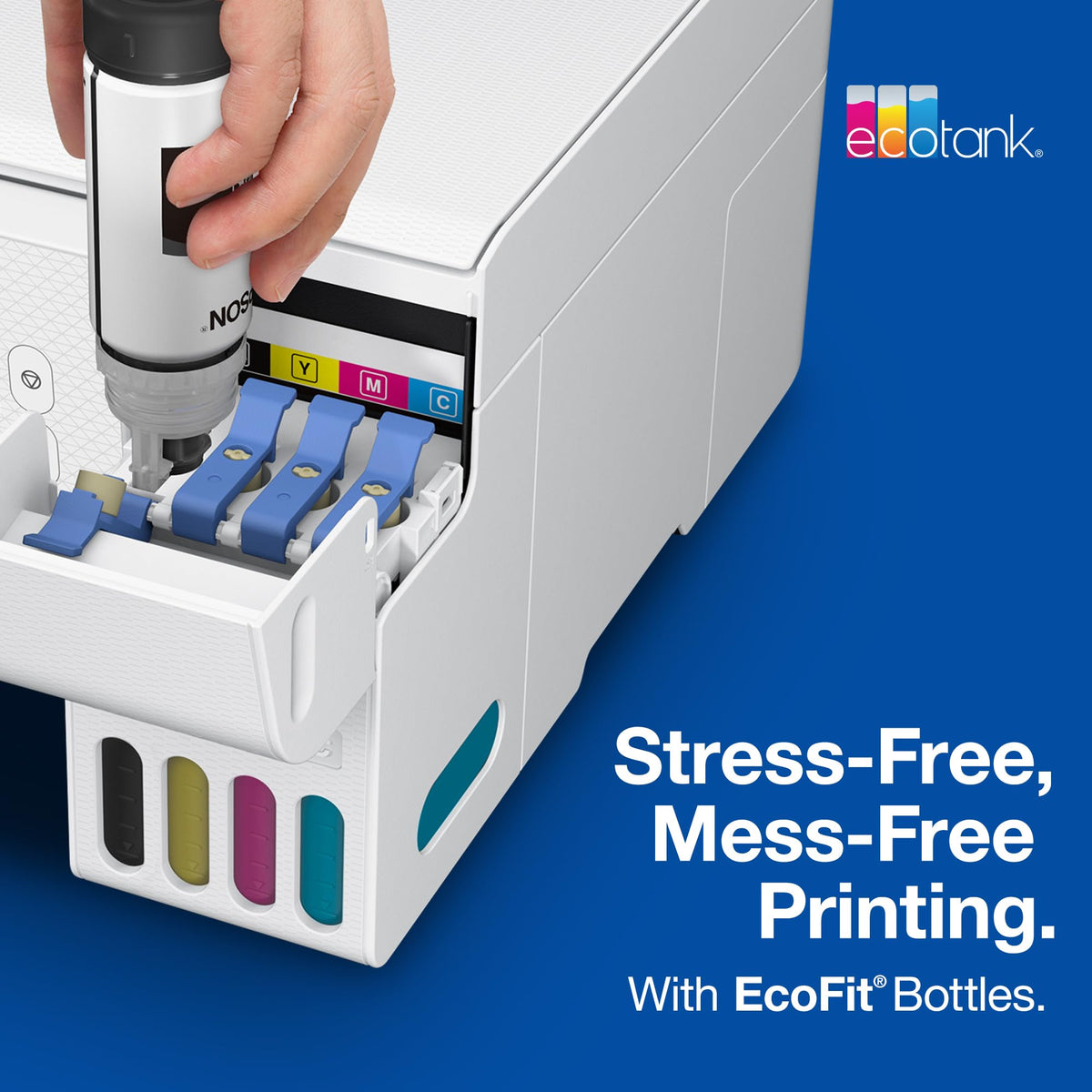 Epson 522 EcoTank Ink Ultra-high Capacity Bottle Cyan (T522220-S) Works with ET-2400, 2720, 2800, 2803, 2840, 4700, 4800, 4810