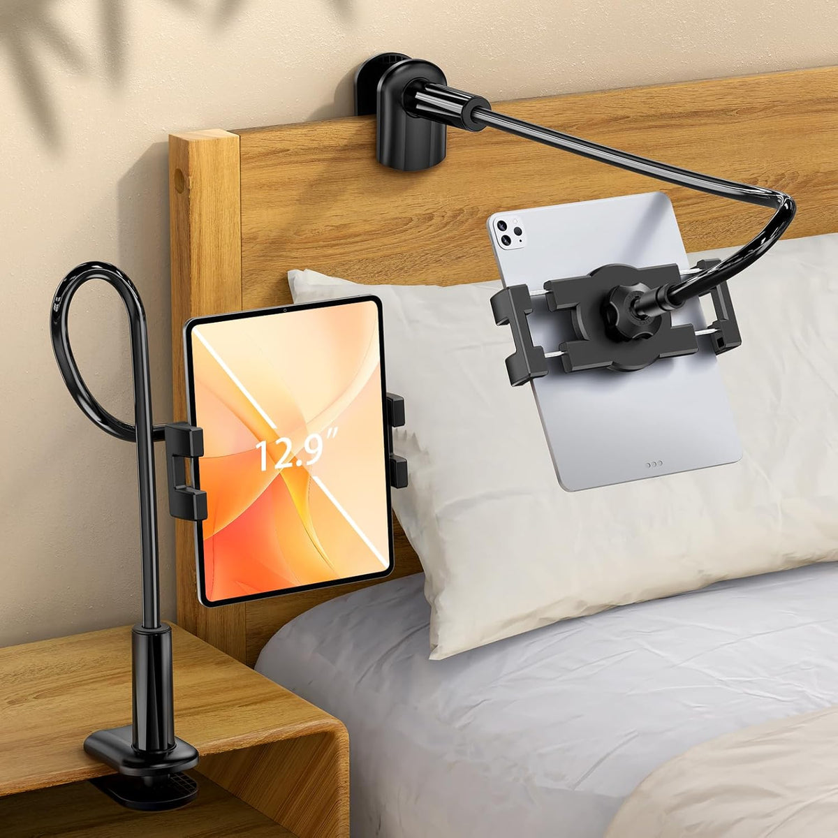 Tablet Stand, Kindle Holder for Reading in Bed, [Flexible Long Arm Gooseneck] [Anti-Slip] [Hands Free]Phone Holder for Bed Desk, i pad Stand for Fire/i pad/iPhone/Switch/Tablet Devices (4.7''-12.9'')