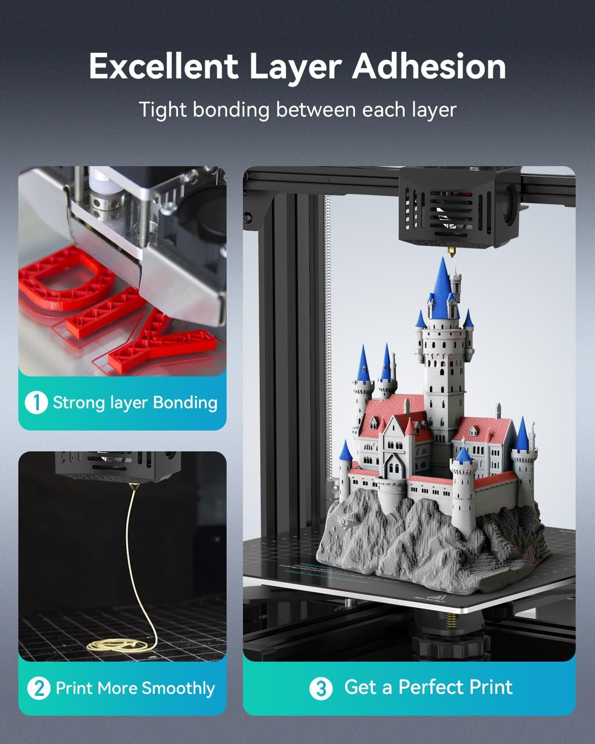 SUNLU 3D Printer Filament PETG Filament 1.75mm, Less Stringing Good Layer Adhesion High Toughness, PETG Filament 1.75 ±0.02mm, 1kg Spool(2.2lbs),1kg,Grey