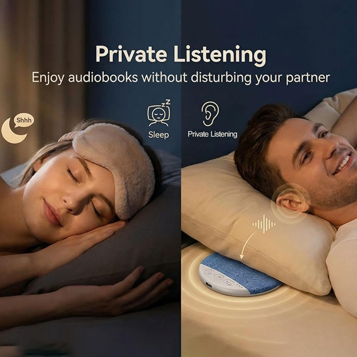 Generic Under Pillow Speaker,Built-in White Noise Stereo Sound - Sound Pillow Sleep Noise Machine | for Bedroom