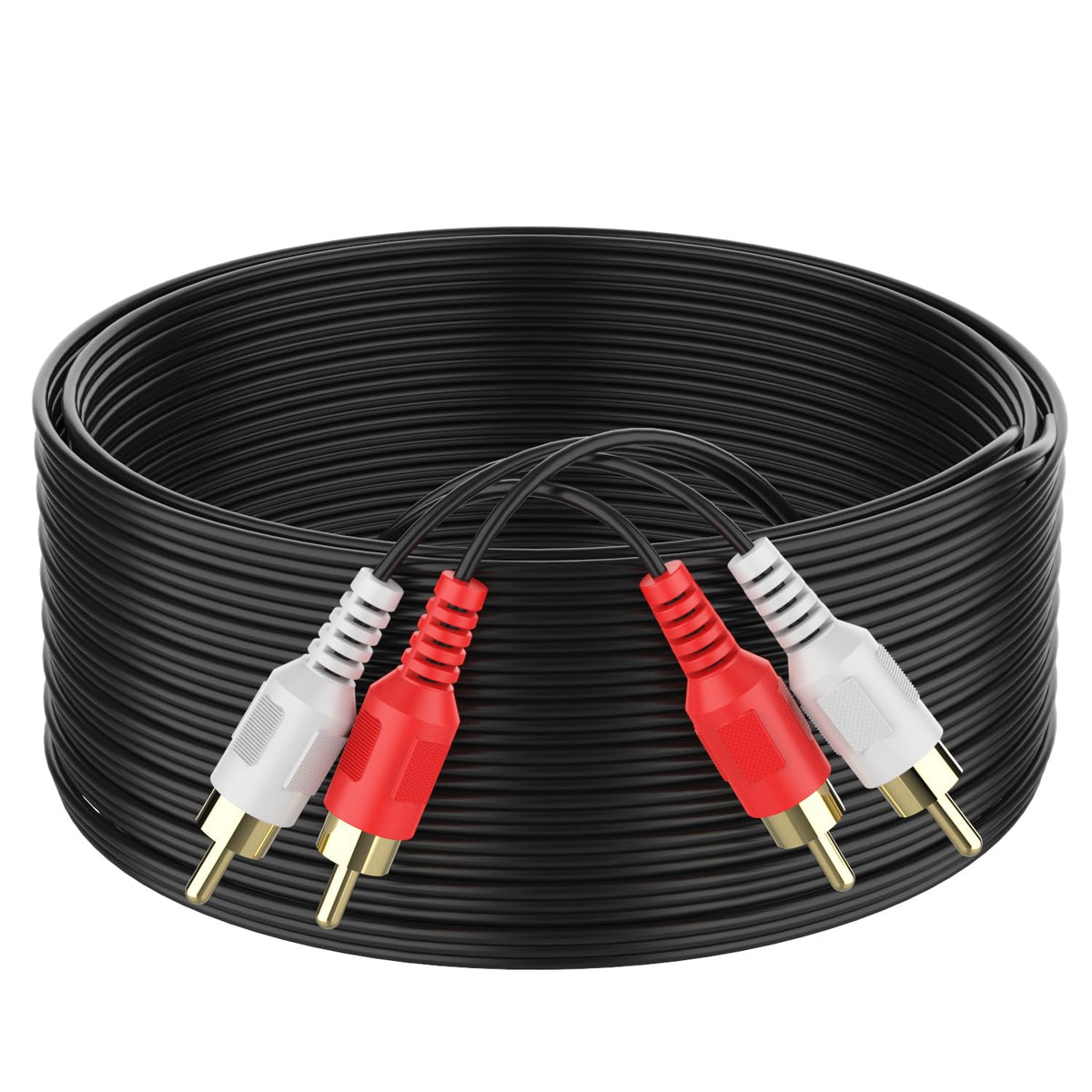 Abireiv 50ft,2RCA [24K 2RCA 2RCA RCA Cable M/M Stereo Audio Cable Gold Plated | Copper Core] Male to Male.for Home