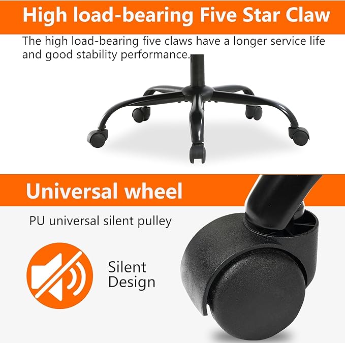 High Back PU Leather Gaming Chair with Headrest &amp Lumbar Support Height Adjustable Wide Seat Gamer Chair for Adults Game Chair with Footrest &amp Armrest