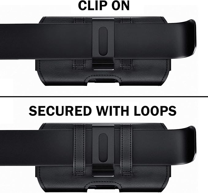 DeBin Case for Galaxy S26 S25 S24 5G S23, S22, S21, S20, S10, S9, A10e, A01, Note 10, Cell Phone Belt Holster Clip Pouch Holder Cover (Fits Samsung with Case on) Black