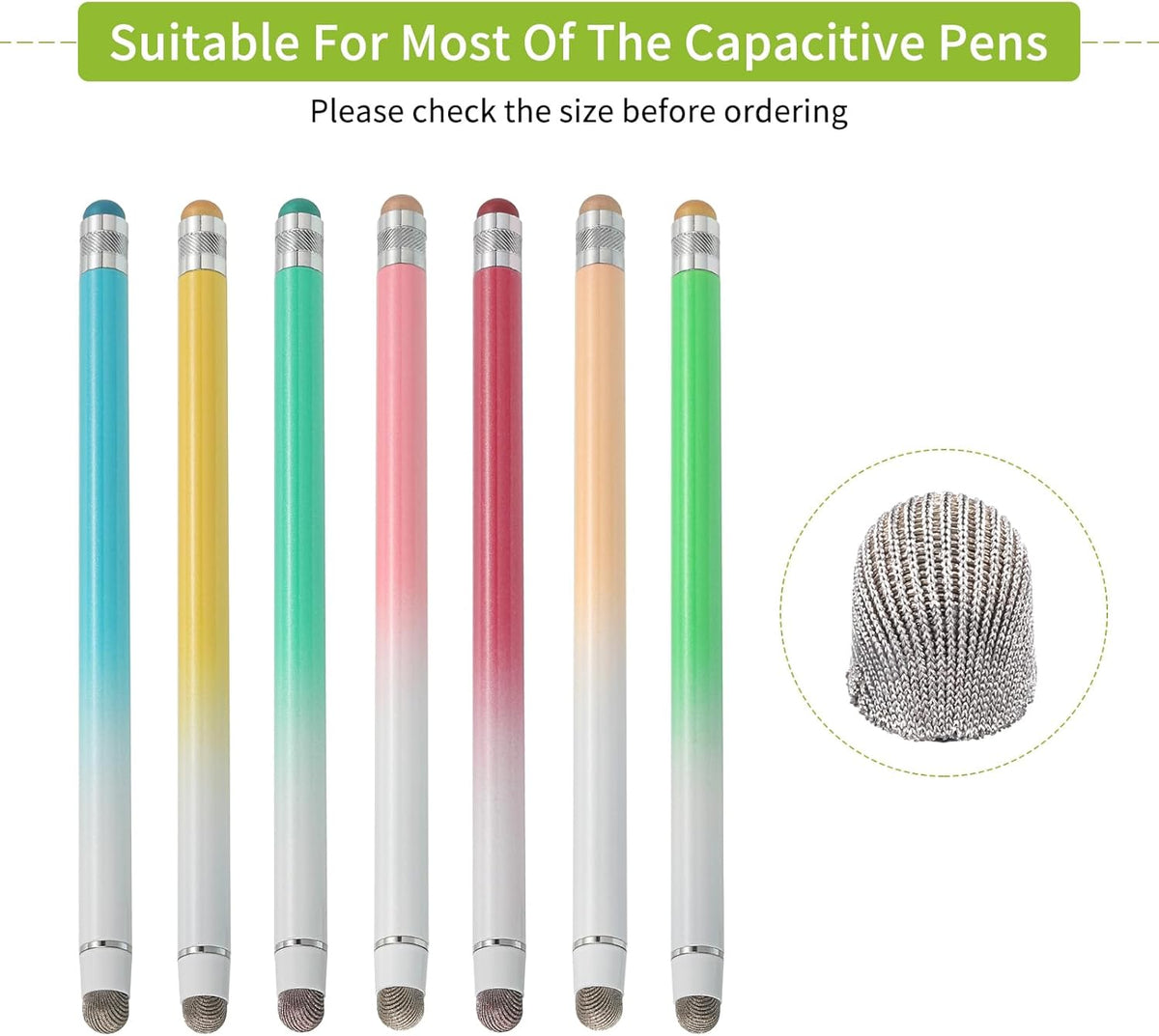 MECCANIXITY 10Pcs Replacement Fiber Mesh Tips for Stylus Pens 5.5mm Suitable for Capacitive Touch Screen,High Sensitivity,Soft,No Scratch Screen Pen Tip
