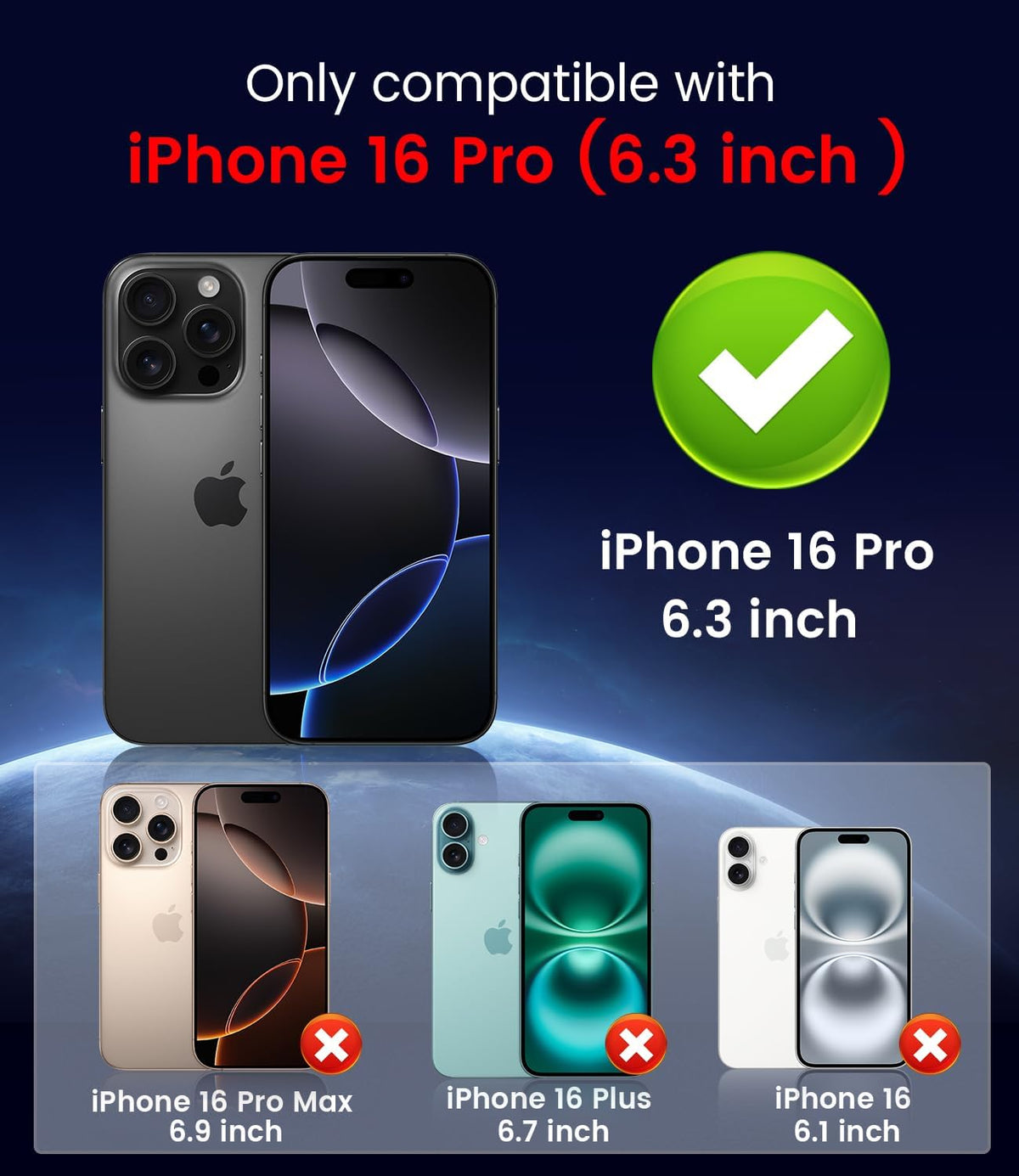 Magnetic for iPhone 16 Pro Case [Compatible with MagSafe][Built-in Camera Lens Protector] Slim Soft Silicone Bumper Shockproof Metallic Luster Phone Case (Black)