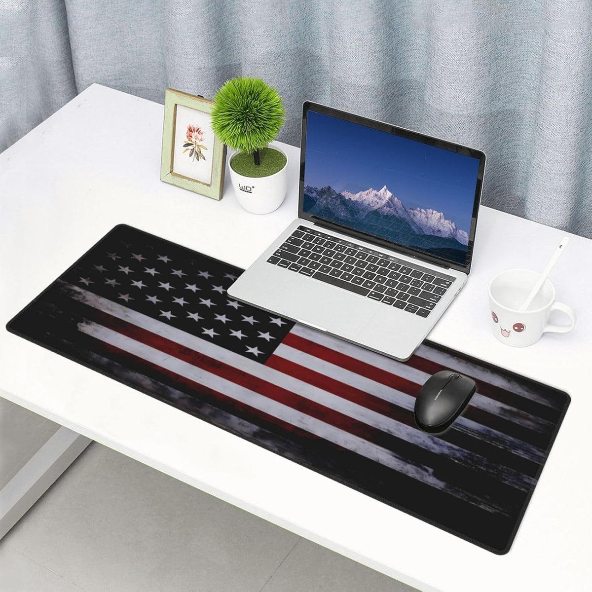 Gaming Mouse Pad American Flag Mouse Mat Non-Slip Rubber Carpet Pad for Computer Keyboard & Gaming Accessories 31.5×11.8 Inches