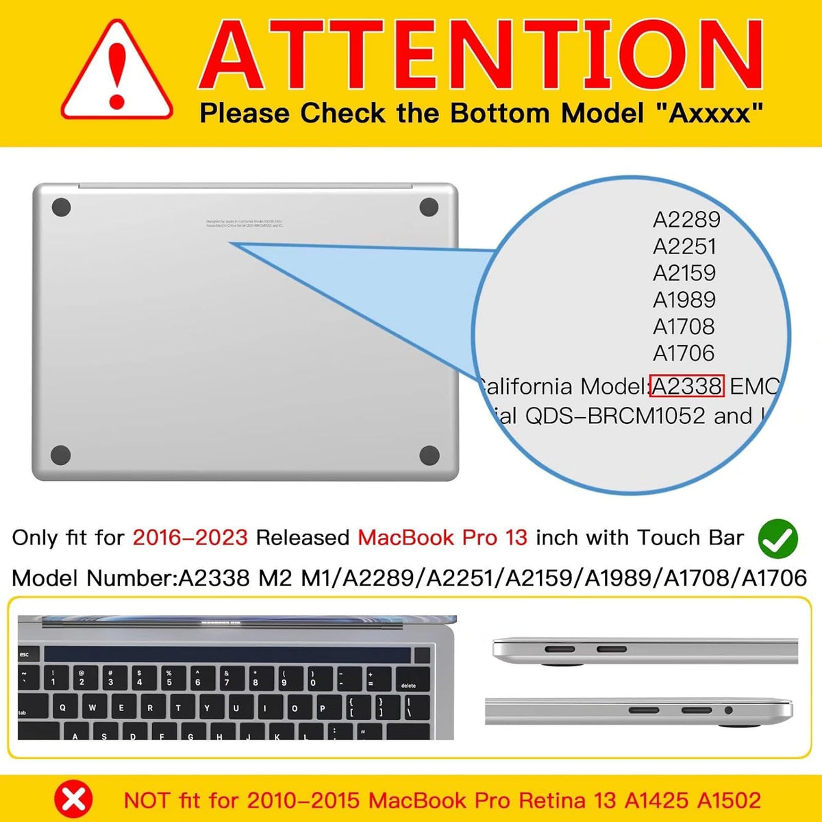 CISSOOK Compatible with MacBook Pro 13 Inch M2 M1 Case 2025-2016 Release A2338 A2251 A2289 A2159 A1989 A1706 Model, Plastic Hard Shell Case for MacBook Pro 13" with Touch Bar, Sun & Mountain