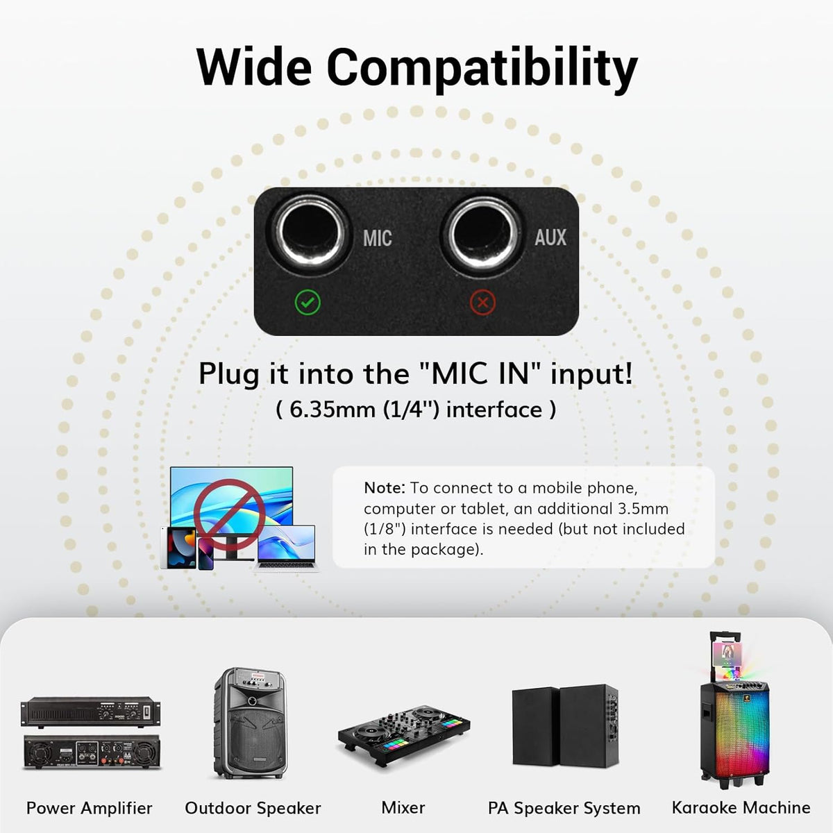 TONOR Wireless Microphones System with 4x10 Channels Cordless Handheld Microfono Inalambrico, 200FT UHF Range, Mics with Stable Signal Transmission for Karaoke Singing Party Church Wedding PA Speaker